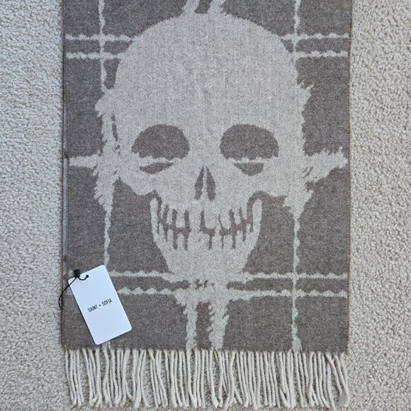 Saint + Sofia Accessories - NWT Saint + Sofia Sutton Skull Scarf Beige Wool Blend